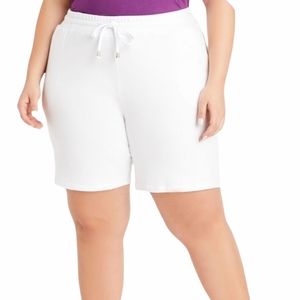 Ashley Stewart White Athletic Shorts